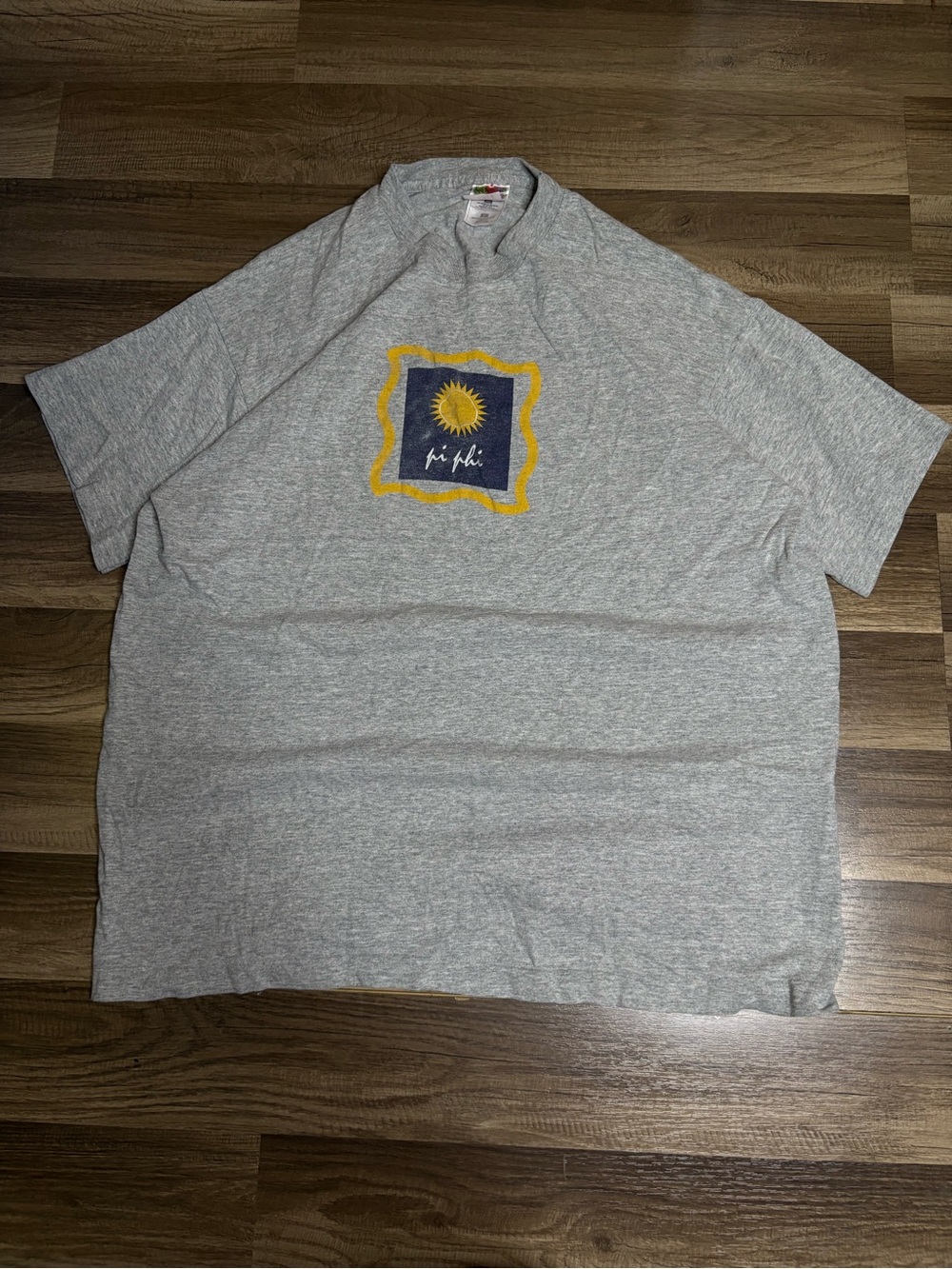 90s Fruit of the Loom HD Cotton Pi Beta Phi Pi Phi Graphic Gray Men's XL T-Shirt